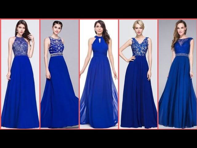 Vintage Royal Blue Satin Ball Gowns Wedding Dresses Lace Cap Sleeves –  alinanova