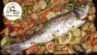 Εύκολο ψάρι με λαχανικά στο φούρνο