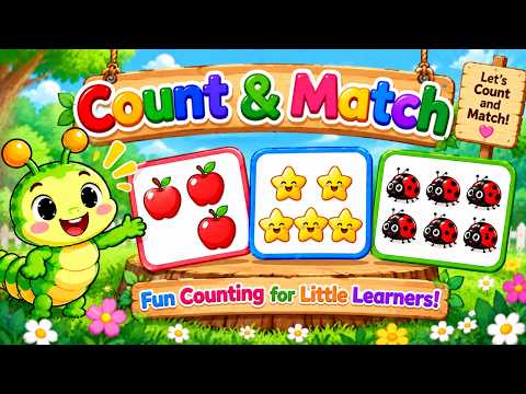 Count & Match Numbers 1–10 for Kids | Learn Counting & Number Matching | The Curious Caterpiller