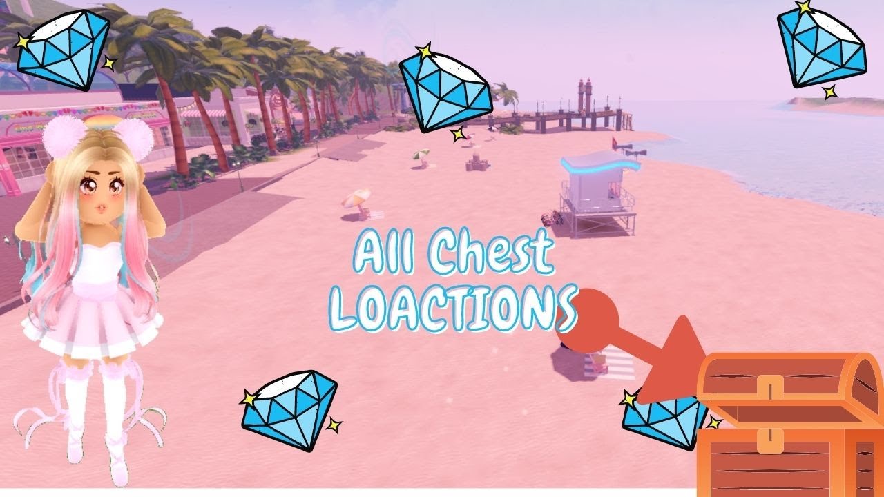 💎FREE DIAMONDS💎 All CHEST LOCATIONS in Diamond Beach Royale High Summer 2021 ROBLOX 