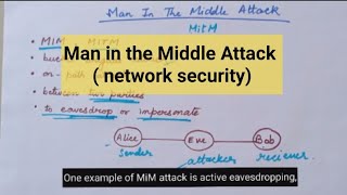 Man in the Middle Attack(MiM attack) |network security