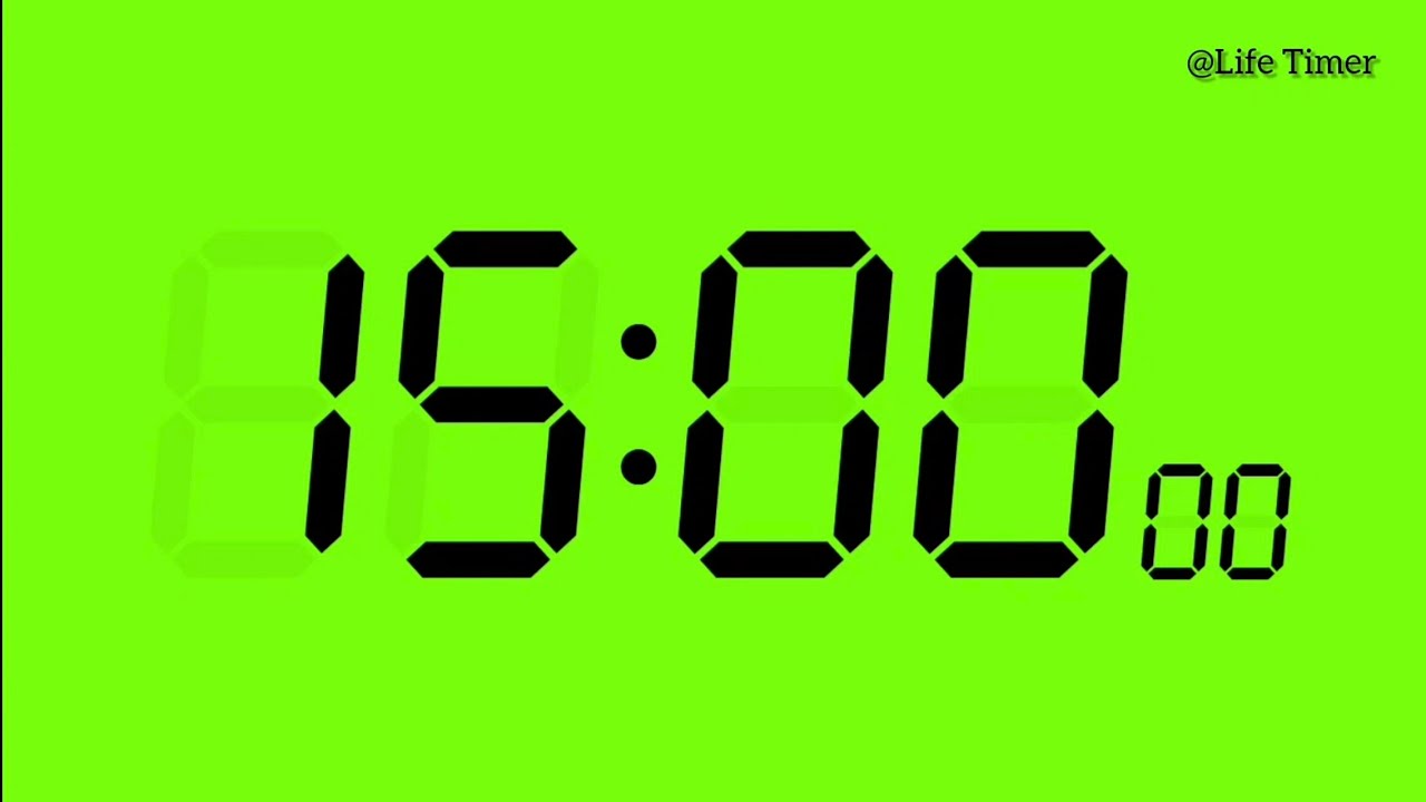 🚀 15 Minutes Digital Speed Timer | Countdown with Milliseconds + Beep ...