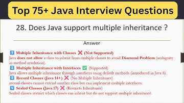 Top 75 Java Interview Questions - Does Java support multiple inheritance? #java #javatrickyquestions
