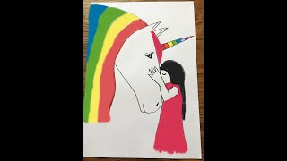 Как нарисовать единорога и девочку. How to draw a unicorn and a girl