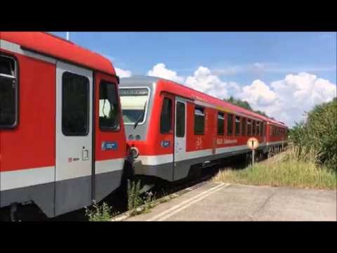 Züge in Töging mit 212, 218, 245, 247 Lok, n-Wagen, Dostos, VTs, Class