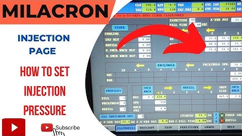 Milacron injection moulding machine, How to set injection pressure, speed