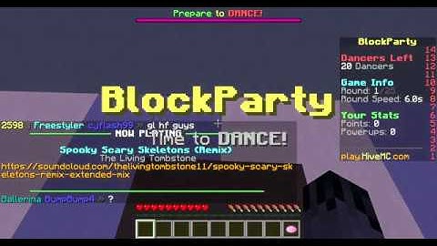 Minecraft Block Party on the hive server