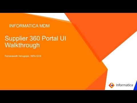 Supplier 360 Portal UI Walkthrough