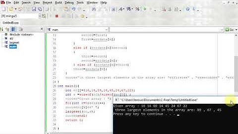 C++ program to find the largest three elements in an array