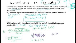 Celebrity 9.3a Vertical Motion Models Dropping and Throwing Profile