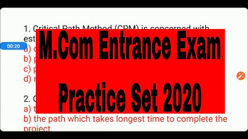 M.Com Entrance Exam Practice Set 2020 || M-Com Entrance Exam 2020