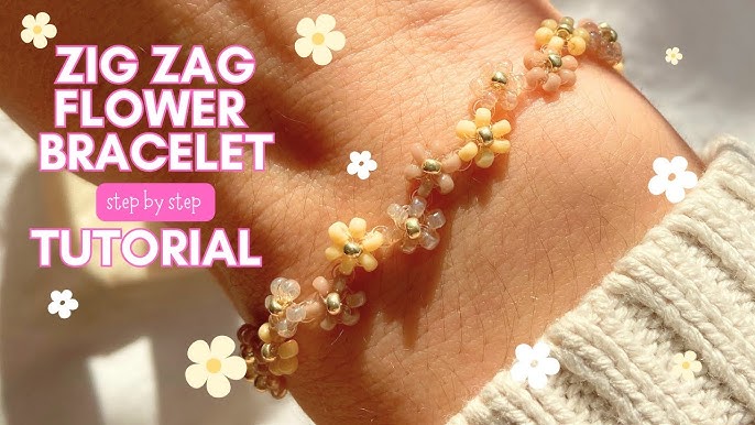 Seed Bead DAISY FLOWER Bracelet and Earrings Tutorial with Step by Step  Instructions Jewellery Set 