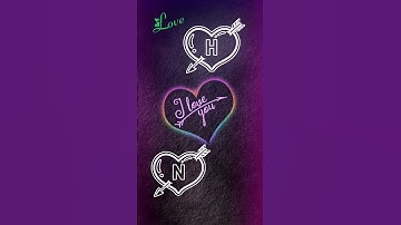 H Love N Couple Name Status || New Trending Name Art Video || WhatsApp Status|| #youtubeshorts