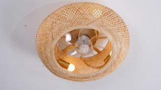 19.7″ Bamboo With Remote Ceiling Fan Light