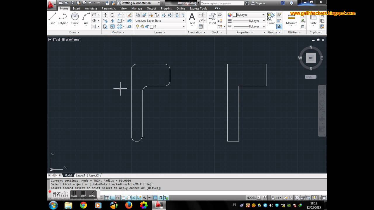  CARA  FILLET DAN CHAMFER 2D DI  AUTOCAD  2019 YouTube