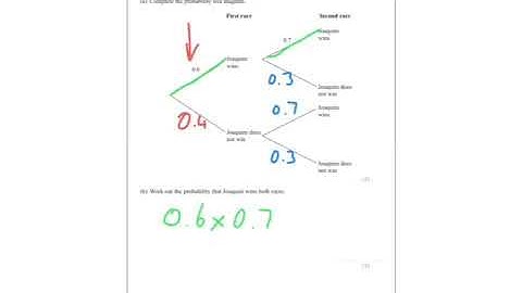 January 2017 IGCSE 4HR Q12 Probability (Tree Diagram)