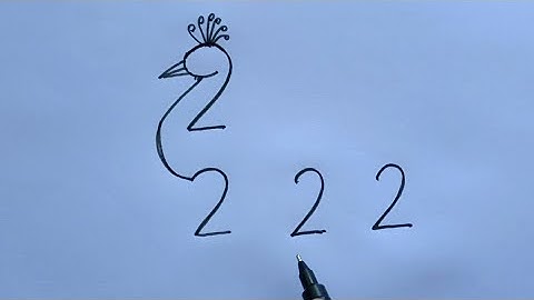 How To Draw Peacock With 2222 Number | How To Turn 2222 In Peacock Drawing | 