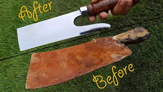 Old Rusted Cleaver Make into a Beautiful Knife