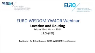 EURO WISDOM YW4OR Webinar on Location and Routing