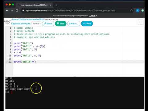 Introduction to Python 5 - More Print Function - YouTube