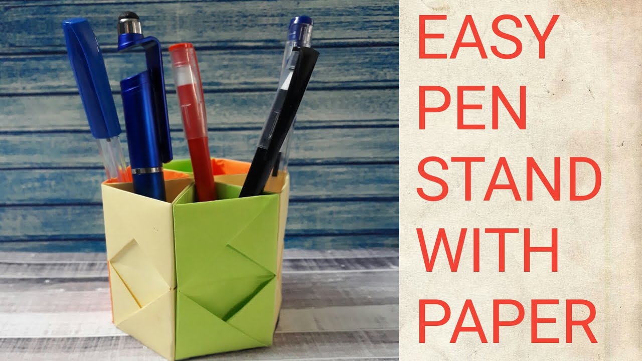 How to make pen stand with paper pen stand tutorial 