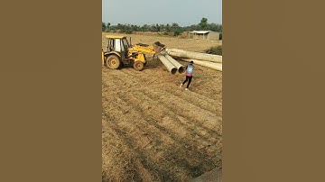 JCB 3DX pipe unloading
