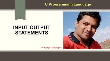 #7 C programming | Input output statements | Venugopal Narsingoju