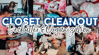 EXTREME CLOSET CLEAN OUT | SMALL CLOSET DECLUTTER AND ORGANIZATION | SATISFYING BEFORE & AFTER