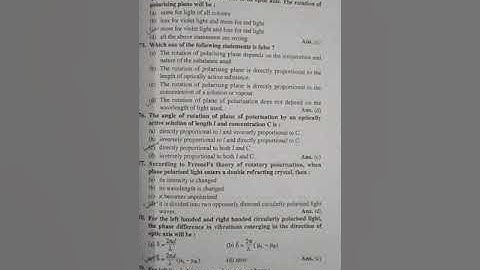 B.Sc Second Year Objective Questions Physics Paper one physical optics and Lasers part-15.   #bsc