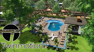 Swimming Pool Daylight Walkthrough Twinmotion 2019.
