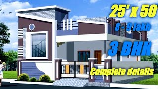 25' x 50' house plan with luxury interior, 4bhk home with car parking, best home design in india