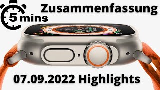 Apple Event Zusammenfassung vom 07. September 2022