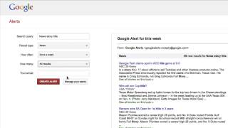 To set google alerts for your any news story you want follow, so
you're notified anytime a search result contains that topic go
google.com/alerts don't...