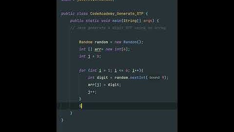 #Java. Generate 6 digit OTP in java, using this code. #coding #programming #trending #shorts