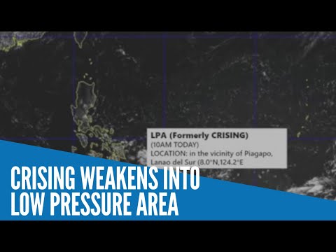 Crising weakens into low pressure area