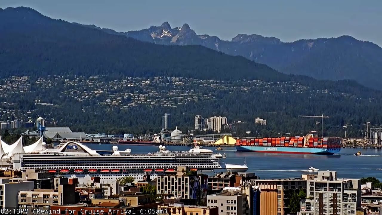 LIVE Harbour Traffic Jam! 6 Commercial Vessels + Caribbean Princess Departure | Vancouver Rush Hour