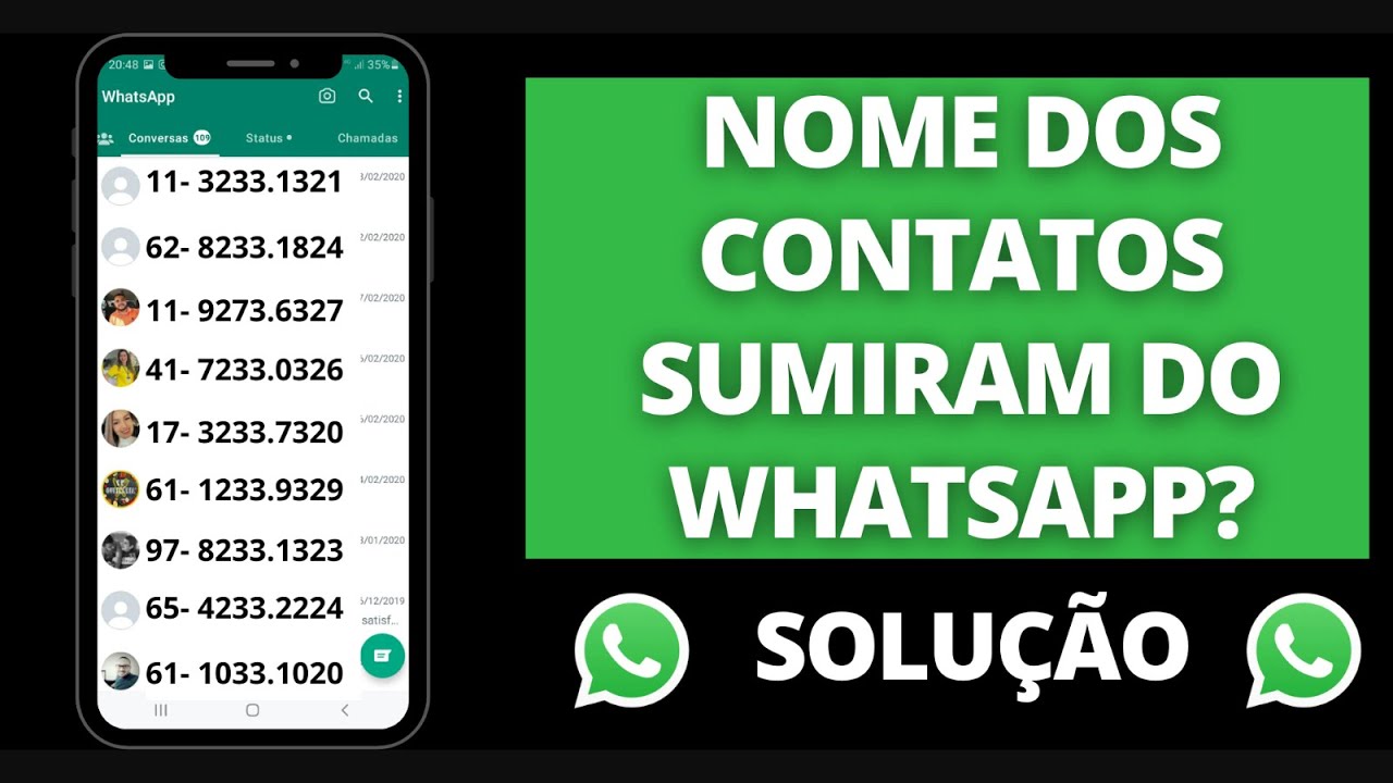 NOME DOS CONTATOS SUMIRAM DO WHATSAPP? - YouTube