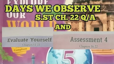 Days We Observe Class. 5 Q/A | Days We Observe Class. 5 Ch.22 Q/A |