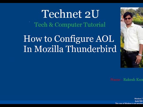 Mozilla Thunderbird இல் AOL மின்னஞ்சல் கணக்கை எவ்வாறு கட்டமைப்பது