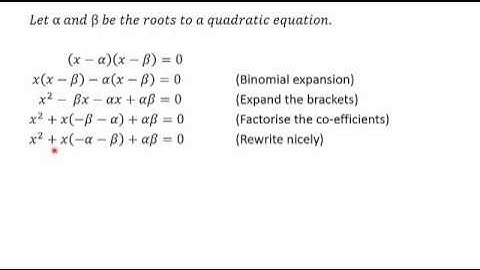 Proof Sum and Product of Roots