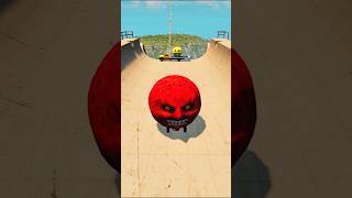 Big Red Moon Car Vs Mega Ramp 😱 | #beamngdrive #shorts #gaming