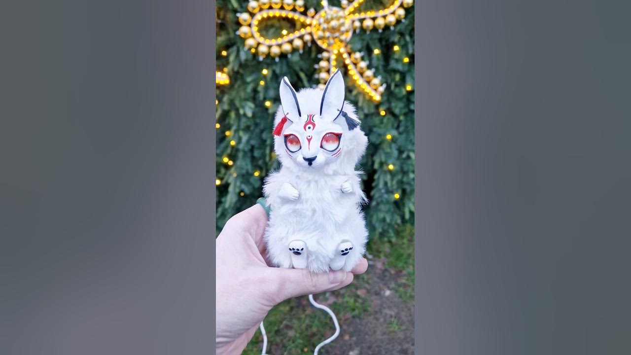 kitsune rabbit, handmade toy - YouTube