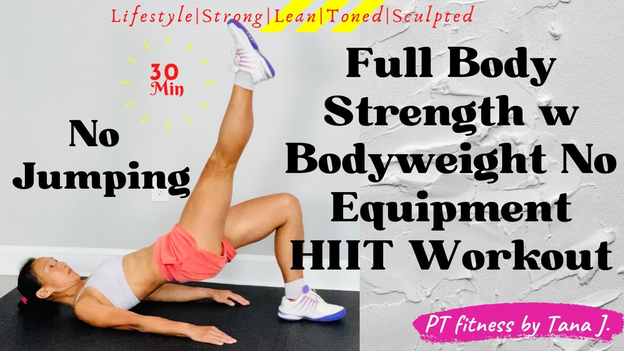Full Body Strength with No Equipment No Jumping HIIT Workout at Home ...