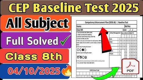 CEP Test Class 8th 2025 | CEP Exam solved 4.10.2025 | Class 8th CEP Test 2025 #exam
