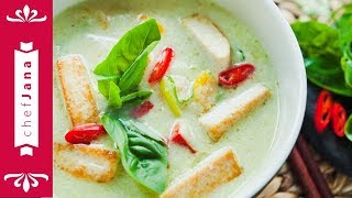 Vegan Tofu Thai Green Curry/ Green Curry paste Recipe แกงเขียวหวาน