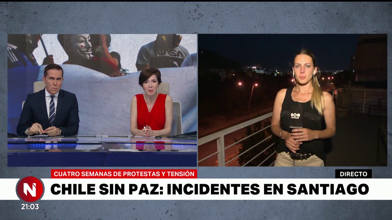 VIOLENTAS PROTESTAS en SANTIAGO de CHILE Telefe Noticias YouTube