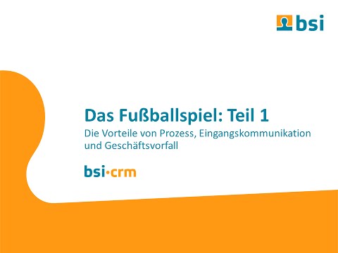 BSI CRM: Prozess, Eingangskommunikation und Geschäftsvorfall