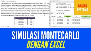 Part 1 Simulasi Dengan Teknik Monte Carlo & Excel |Spreadsheet Modeling| Pemodelan Simulasi Komputer