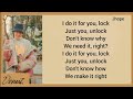 Jhope Lock / Unlock (with Nile bodgers and Benny blanco)  Lyrics