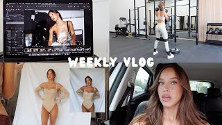 weekly vlog - bts campaign shoot, workout + content day